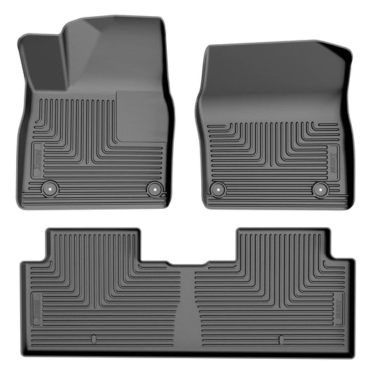 Husky Liners WeatherBeater Floor Liners, Front & 2nd Row, Black - 2022-2025 Kia EV6