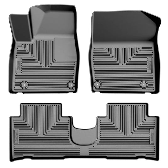 Husky Liners WeatherBeater Floor Liners, Front & 2nd Row, Black - 2022-2025 Hyundai Ioniq 5