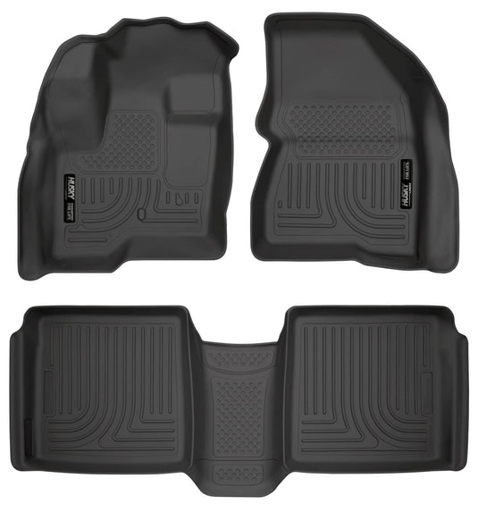 Husky Liners WeatherBeater Floor Liners, Front & 2nd Row, Black - 2009-2019 Ford Flex, 2010-2019 Lincoln MKT