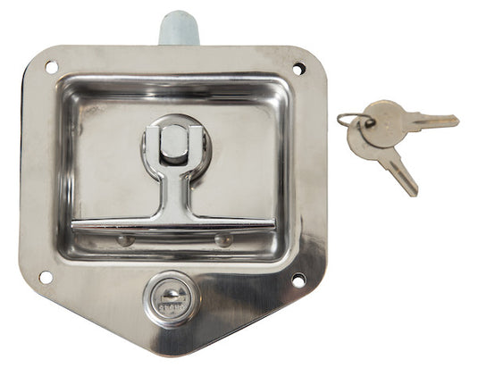 Stainless Single Point T-Handle Latch with Blind Studs/Gasket/Cylinder with Keys