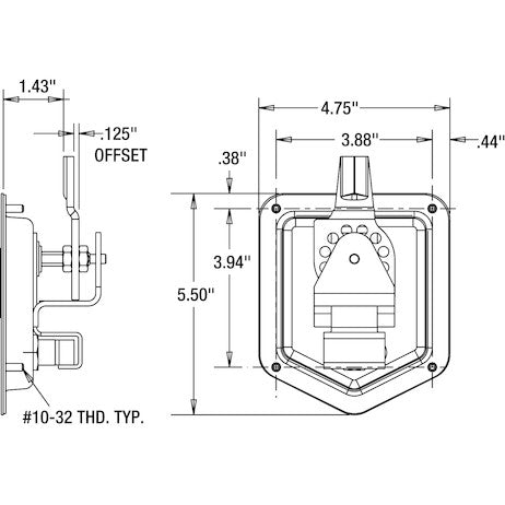 Load image into Gallery viewer, Stainless Triple Point T-Handle Latch with Roller
