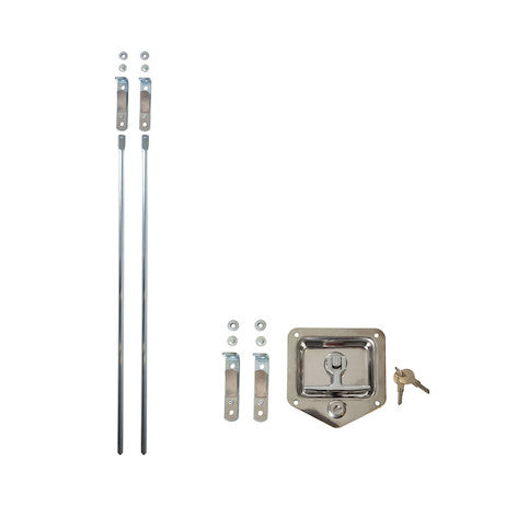Load image into Gallery viewer, Stainless Double Point T-Handle Latch with Mounting Holes and Rods
