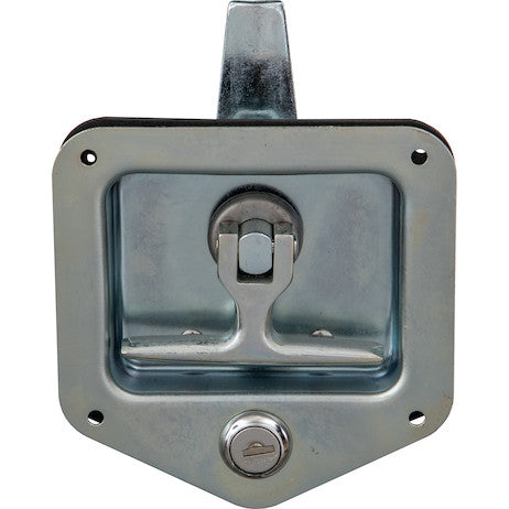 Stainless Single Point T-Handle Latch with Mounting Holes - Zinc Plated