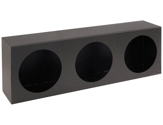 Triple Round Light Box Black Powder Coated Steel