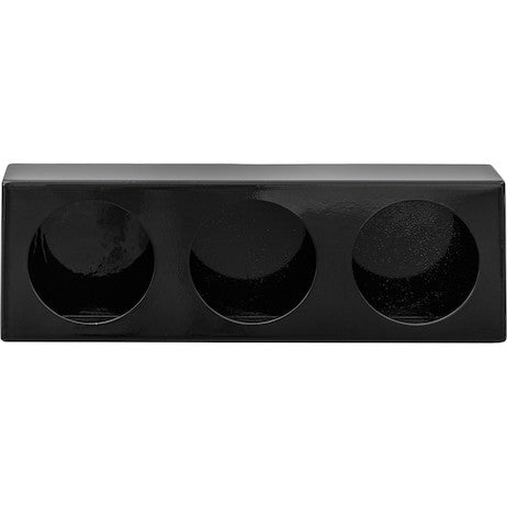 Triple Round Light Box Black Powder Coated Steel