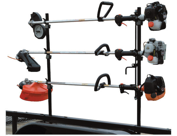 Load image into Gallery viewer, 3-Position Snap-In Lockable Trimmer Rack for Open Landscape Trailers
