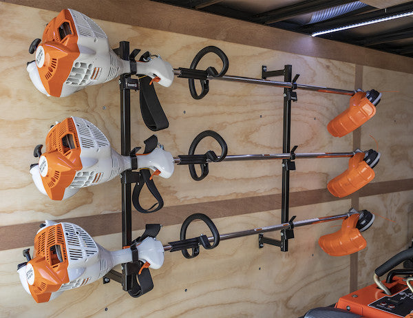 Load image into Gallery viewer, 3-Position Snap-In Trimmer Rack for Enclosed Landscape Trailers
