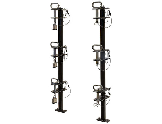 4-Position Channel Style Lockable Trimmer Rack for Open Landscape Trailers