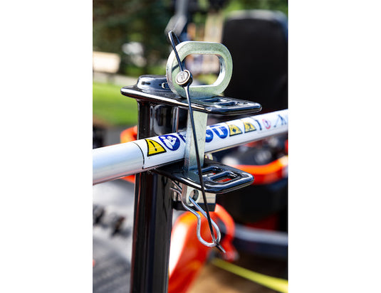 3-Position Channel Style Lockable Trimmer Rack for Open Landscape Trailers