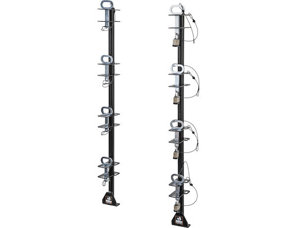 Load image into Gallery viewer, 4-Position Channel Style Lockable Trimmer Rack for Open Landscape Trailers
