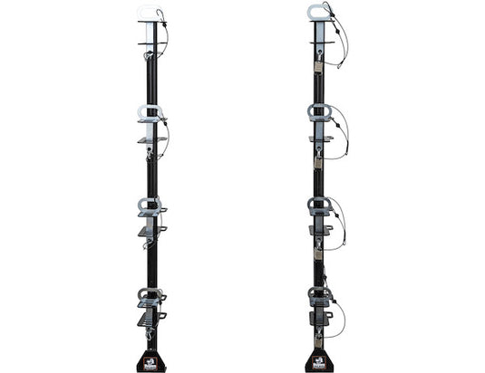 4-Position Channel Style Lockable Trimmer Rack for Open Landscape Trailers