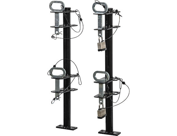 Load image into Gallery viewer, 4-Position Channel Style Lockable Trimmer Rack for Open Landscape Trailers
