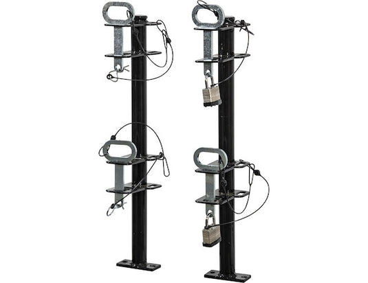 4-Position Channel Style Lockable Trimmer Rack for Open Landscape Trailers