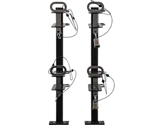 2 Position Channel-Style Lockable Trimmer Rack for Open Landscape Trailers