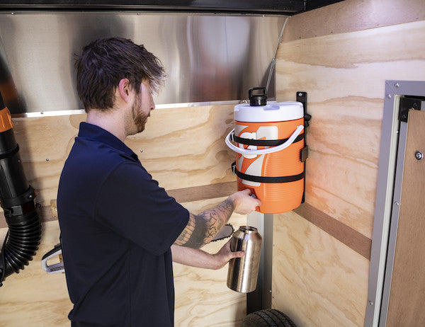 Load image into Gallery viewer, Water Cooler Rack for Open/Enclosed Landscape Trailers
