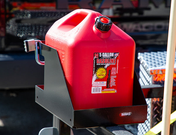 Load image into Gallery viewer, Locking Gas Container Rack for Open/Enclosed Landscape Trailers
