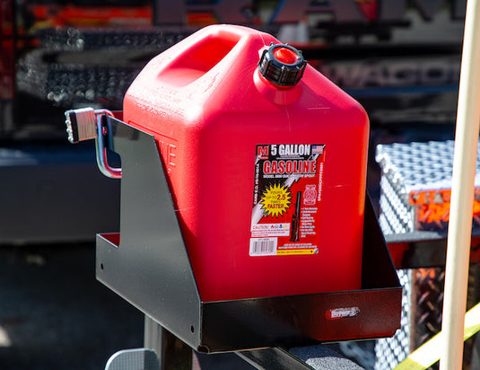 Locking Gas Container Rack for Open/Enclosed Landscape Trailers
