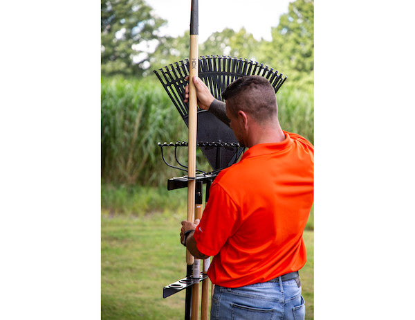 Load image into Gallery viewer, Vertical Hand Tool Rack for Open Landscape Trailers
