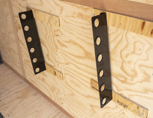 Horizontal Hand Tool Rack for Enclosed Landscape Trailers