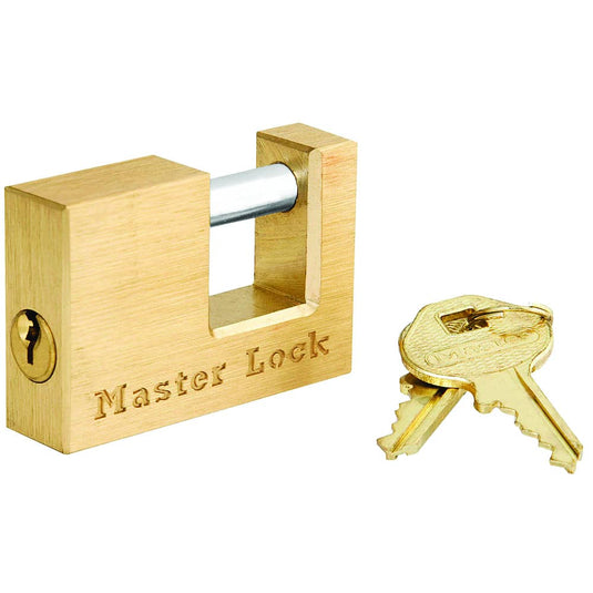 Masterlock Coupler Latch Lock with 3/4" Shackle - Solid Brass - MAS-605DAT - Absolute Autoguard