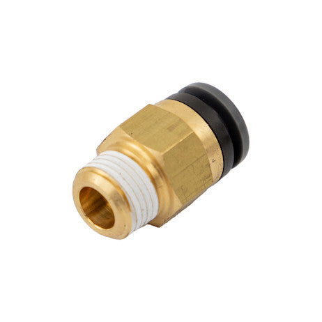 Load image into Gallery viewer, Brass/Poly DOT Push-In Male Connector 1/4 Inch Tube O.D. x 1/8 Inch Pipe Thread
