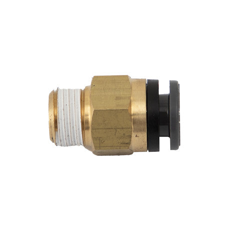 Load image into Gallery viewer, Brass/Poly DOT Push-In Male Connector 1/4 Inch Tube O.D. x 1/8 Inch Pipe Thread
