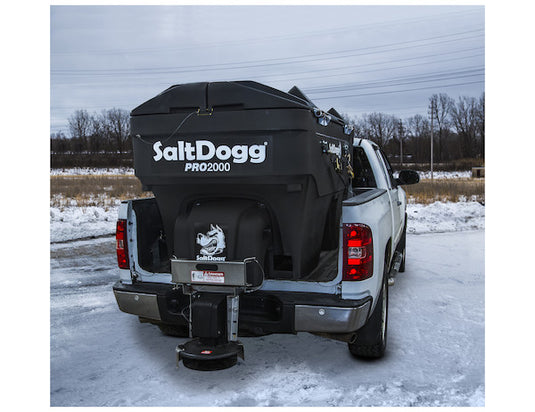 SALTDOGG® PRO ELECTRIC POLY HOPPER SPREADER WITH PINTLE CHAIN CONVEYOR