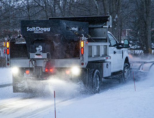SALTDOGG® PRO ELECTRIC POLY HOPPER SPREADER WITH PINTLE CHAIN CONVEYOR
