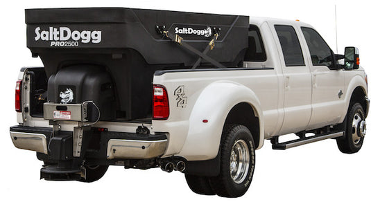 SALTDOGG® PRO ELECTRIC POLY HOPPER SPREADER WITH PINTLE CHAIN CONVEYOR
