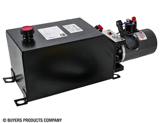 Buyers 3-Way DC Power Unit-Electric Controls Horizontal 3 Gallon Steel Reservoir