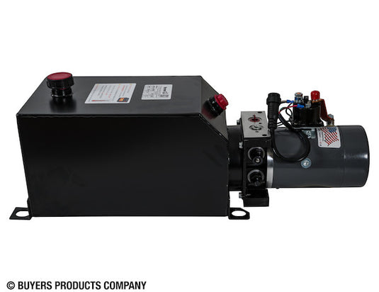 Buyers 3-Way DC Power Unit-Electric Controls Horizontal 3 Gallon Steel Reservoir
