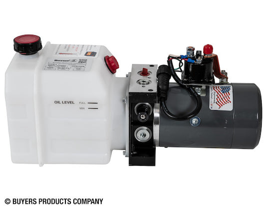 Buyers 3-Way DC Power Unit-Electric Controls Horizontal 0.75 Gallon Poly Reservoir