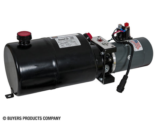 Buyers 3-Way DC Power Unit with 1.5 Gallon Steel Reservoir and Electric Controls