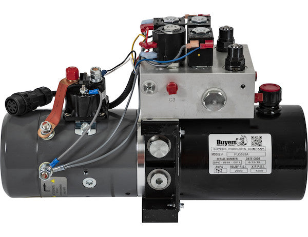 Load image into Gallery viewer, Buyers 4-Way/3-Way DC Power Unit-Electric Controls Horizontal 0.32 Gallon Reservoir
