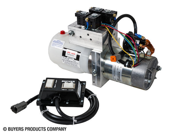 Load image into Gallery viewer, 4-Way/3-Way DC Power Unit-Electric Controls Horizontal 0.32 Gallon Reservoir
