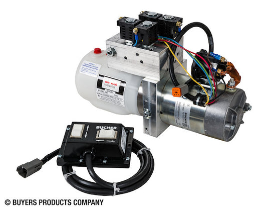 4-Way/3-Way DC Power Unit-Electric Controls Horizontal 0.32 Gallon Reservoir