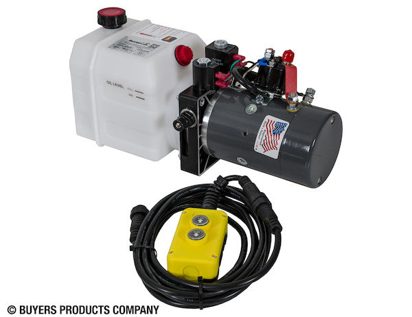 Load image into Gallery viewer, Buyers 4-Way DC Power Unit-Electric Controls Horizontal 0.75 Gallon Poly Reservoir
