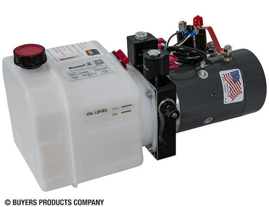 Buyers 4-Way DC Power Unit-Electric Controls Horizontal 0.75 Gallon Poly Reservoir