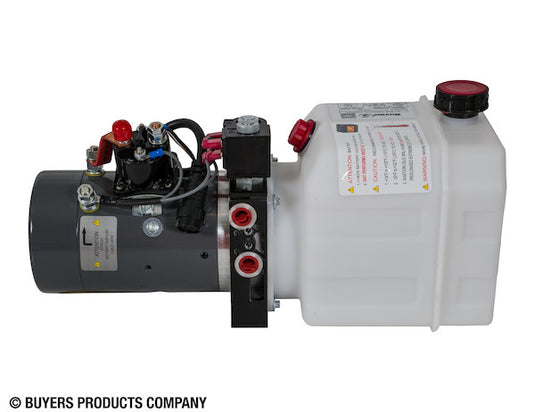 Buyers 4-Way DC Power Unit-Electric Controls Horizontal 0.75 Gallon Poly Reservoir