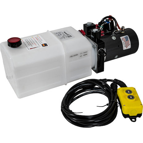 Load image into Gallery viewer, Buyers 4-Way DC Power Unit-Electric Controls Horizontal 1.5 Gallon Poly Reservoir
