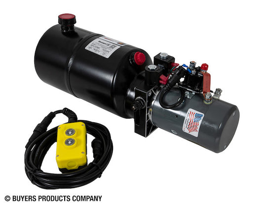 Buyers 4-Way DC Power Unit-Electric Controls Horizontal 1.5 Gallon Steel Reservoir