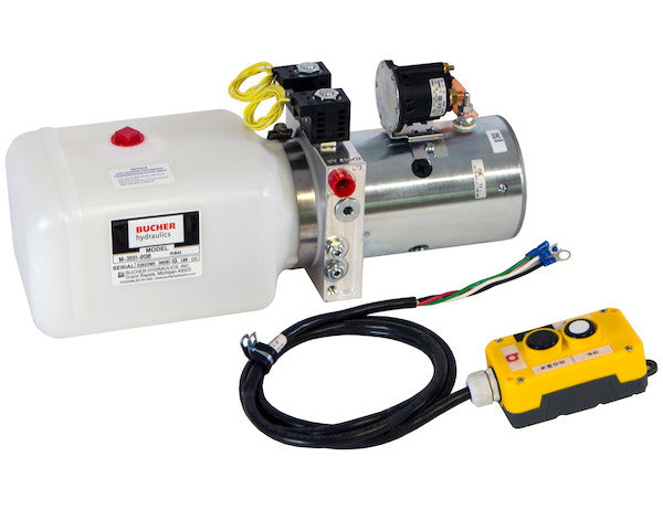 Load image into Gallery viewer, Buyers 4-Way DC Power Unit-Electric Controls Horizontal 0.75 Gallon Poly Reservoir
