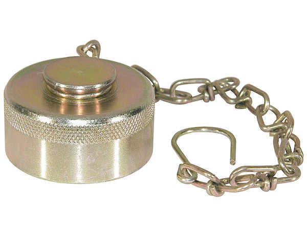 Load image into Gallery viewer, Steel Dust Cap With Chain For 1 Inch NPT Coupler
