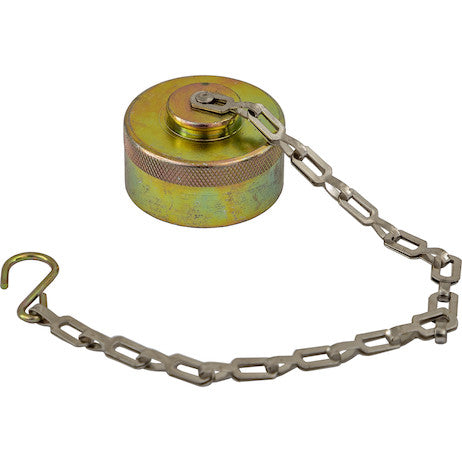 Load image into Gallery viewer, Steel Dust Cap With Chain For 1 Inch NPT Coupler
