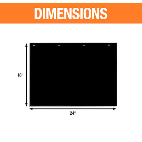 Super Durable Black Polymer Mudflaps 24x18 Inch