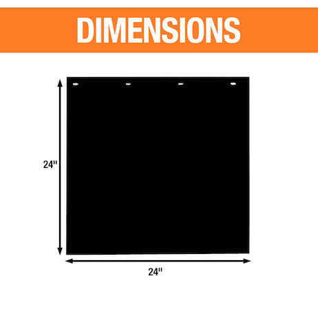 Super Durable Black Polymer Mudflaps 24x24 Inch