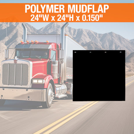Super Durable Black Polymer Mudflaps 24x24 Inch