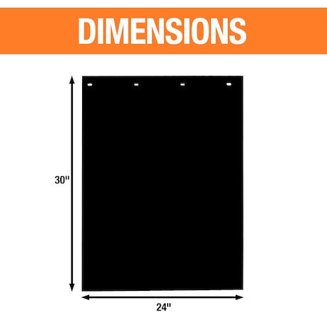 Super Durable Black Polymer Mudflaps 24x30 Inch