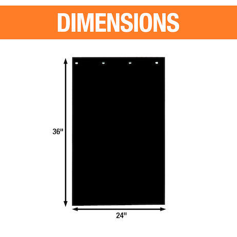 Super Durable Black Polymer Mudflaps 24x40 Inch