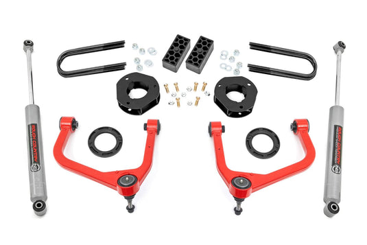 Rough Country 3.5 Inch Lift Kit, N3 Rear Shocks, Multi-Leaf - 2025-2026 Chevrolet Silverado 1500